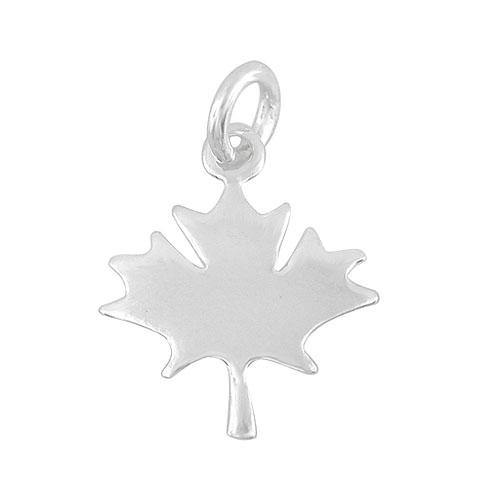 Charms, Maple Leaf , Sterling Silver, 12mm X 12mm , Sold Per pkg of 1 - Butterfly Beads