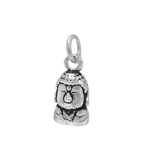 Charms, Buddha , Sterling Silver, 9.5mm L x 6mm W , Sold Per pkg of 1