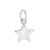 Charm Sterling silver, Flat Star Charm, 9mm x 8mm x 1mm, 3.5x5mm loop, 1pc