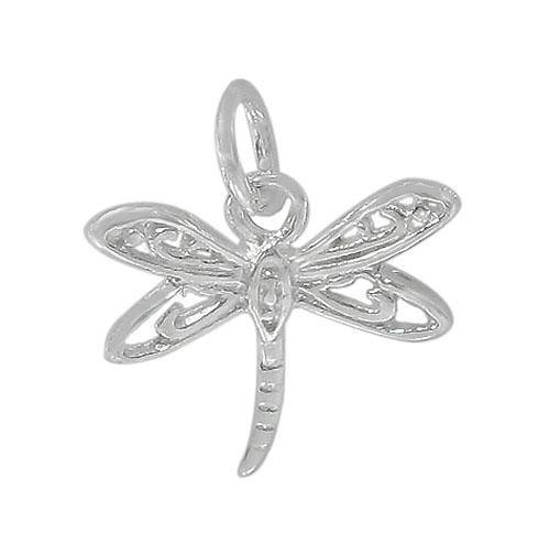 Charms, Dragonfly , Sterling Silver, 14mm X 15mm , Sold Per pkg of 1 - Butterfly Beads