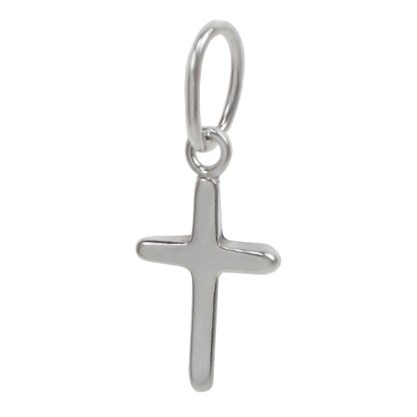 Charms, Cross, Sterling Silver, 18mm x 9.5mm x 2mm, 1 pc