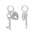 Charm, Key & Heart Lock, Sterling Silver, 1pc