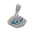 Charm, Evil Eye, Rhodium plated on Sterling Silver, Sold Per pkg of 1