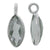 Charm, Green Amethyst, Rhodium plated on Sterling Silver, Sold Per pkg of 1
