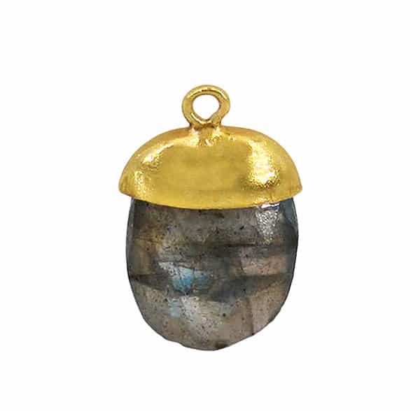 Charm, Gemstone Charms, Sterling Silver with Gold/Silver, 1pc