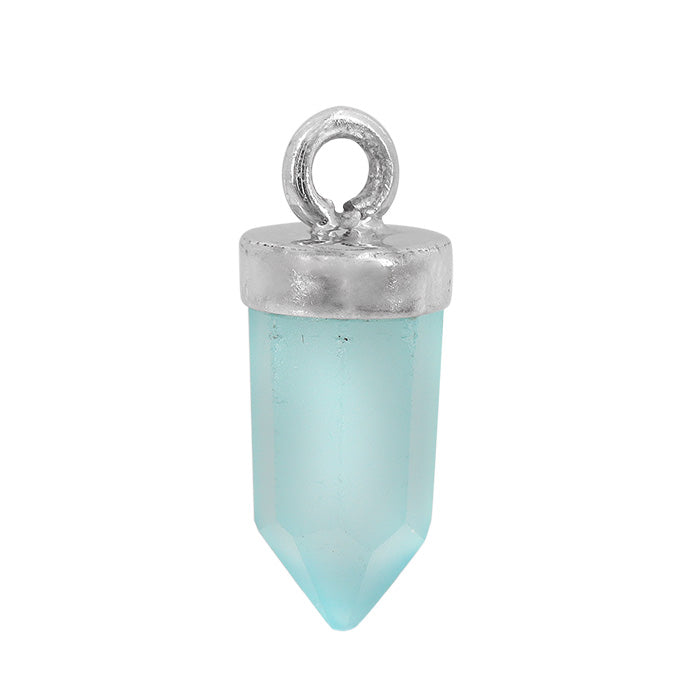 Charm, Faceted Stone Charm, Sterling Silver, approx. 11mm x 5mm, 1pc