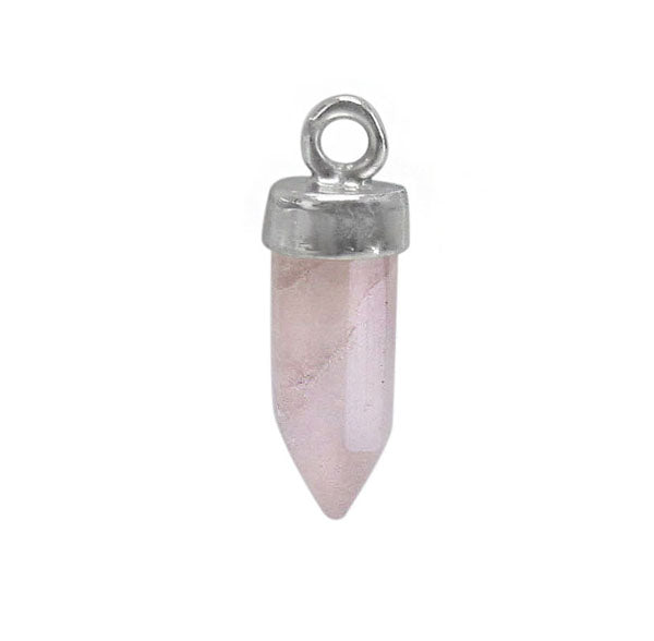 Charm, Faceted Stone Charm, Sterling Silver, approx. 11mm x 5mm, 1pc