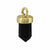 Charm, Faceted Stone Charm, Sterling Silver with Gold, approx. 11mm x 5mm, 1pc
