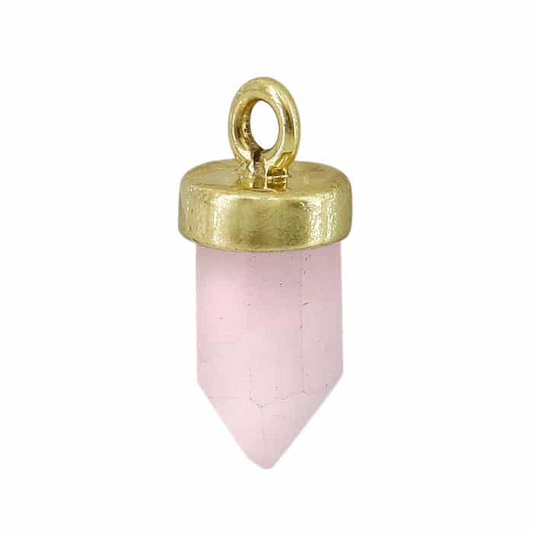 Charm, Faceted Stone Charm, Sterling Silver with Gold, approx. 11mm x 5mm, 1pc