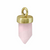Charm, Faceted Stone Charm, Sterling Silver with Gold, approx. 11mm x 5mm, 1pc