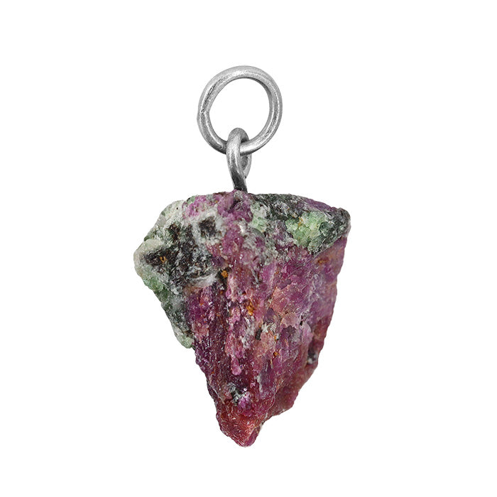 Charm, Rough Stone Charm, Sterling Silver, Sizes and Shapes Vary, 1pc