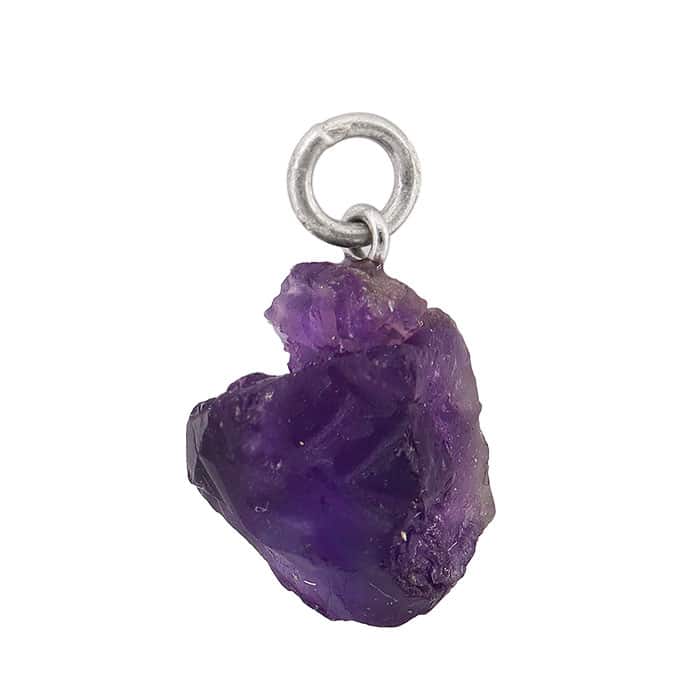 Charm, Rough Stone Charm, Sterling Silver, Sizes and Shapes Vary, 1pc