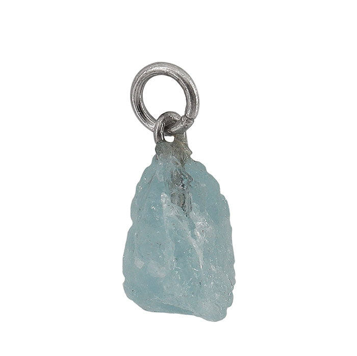 Charm, Rough Stone Charm, Sterling Silver, Sizes and Shapes Vary, 1pc