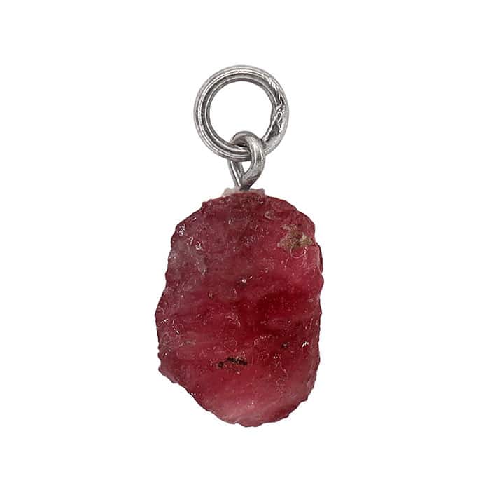 Charm, Rough Stone Charm, Sterling Silver, Sizes and Shapes Vary, 1pc