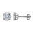Earrings, Faceted Round Cubic Zirconia Studs, Sterling Silver with Rhodium, Available in Multiple Sizes, Sold per pkg of 1 pair