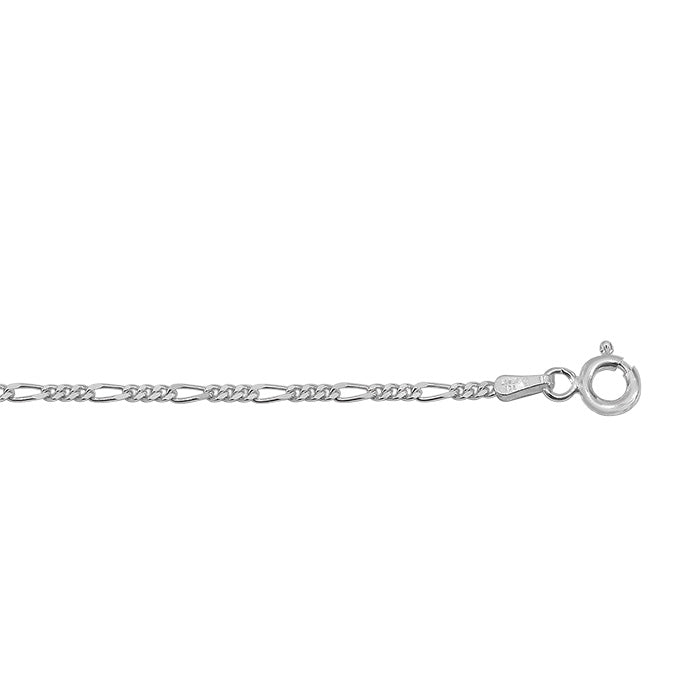 Figaro Chain Anklet, Sterling Silver, 9 inches, 1 pc