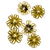 Bead Cap, 6 Petals Flower, Bright Gold, Alloy, 5.5mm x 12mm x 0.5mm, Sold Per pkg of 22