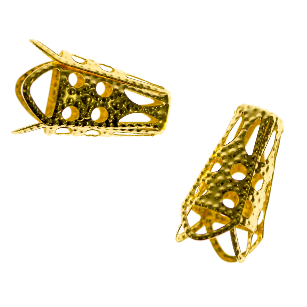 Bead Cone, Lace Bead Cone, Alloy, 16mm x 10mm x 0.5mm, Sold Per pkg of 16, Available in Multiple Colours