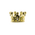 Royal Crown Spacer Bead, Micro Pave, Cubic Zirconia, Gold-Plated, 7mm x 9mm, Sold Per pkg of 1