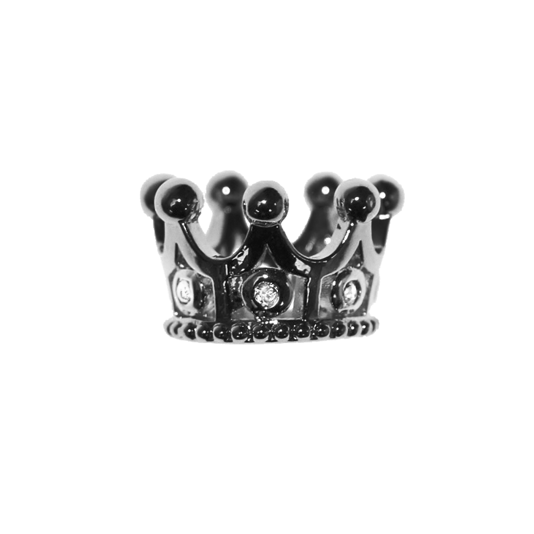 Royal Crown Spacer Bead, Micro Pave, Gunmetal-Plated, 7mm x 9mm, Sold Per pkg of 1