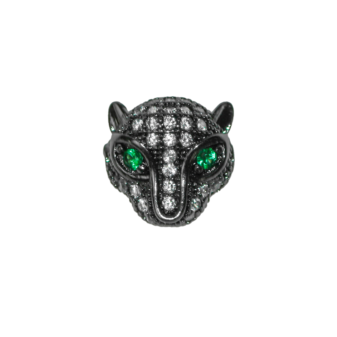 Leopard Spacer Bead, Micro Pave, Cubic Zirconia, 11mm x 10.5m, Available in Multiple Colours
