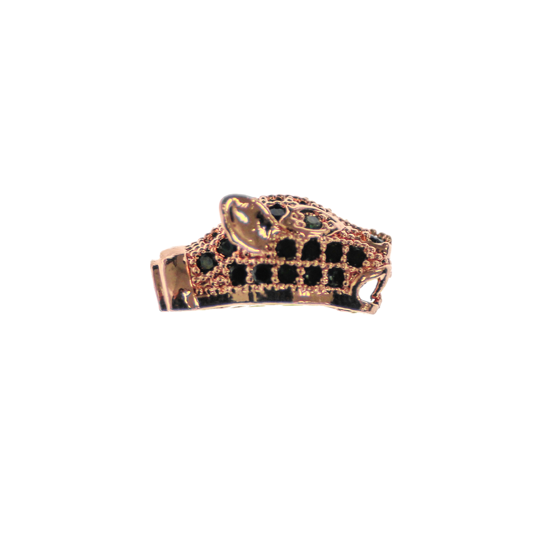 Jaguar Spacer Bead, Micro Pave, Cubic Zirconia, 17mm x 9mm, Sold Per pkg of 1, Available in Multiple Colours