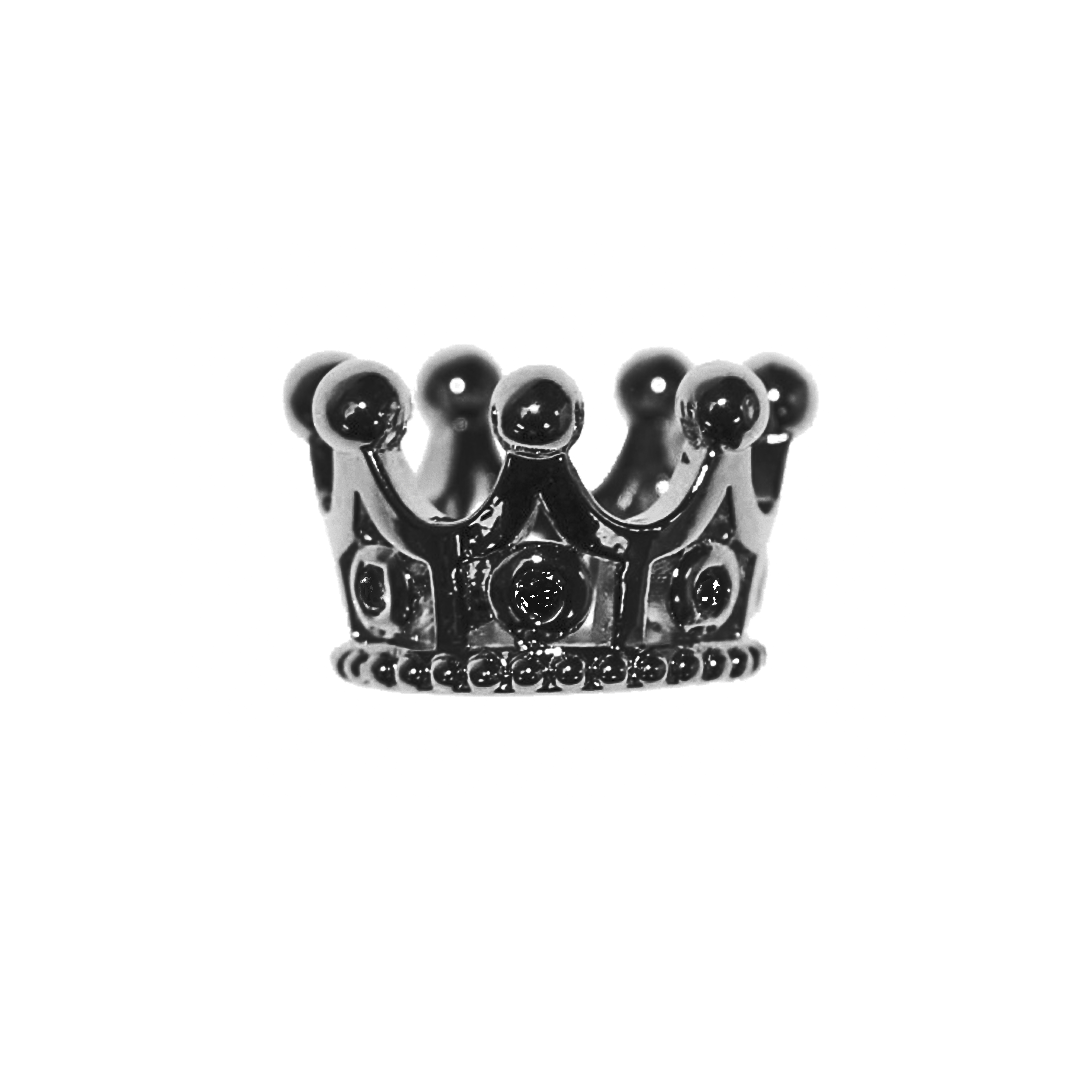 Royal Crown Spacer Bead, Micro Pave, Gunmetal-Plated, 7mm x 9mm, Sold Per pkg of 1