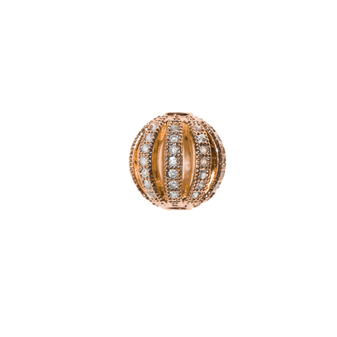 Bead, Micro Pave, Watermelon, Cubic Zirconia, Sold Per pkg of 1, Available in Multiple Sizes and Colours