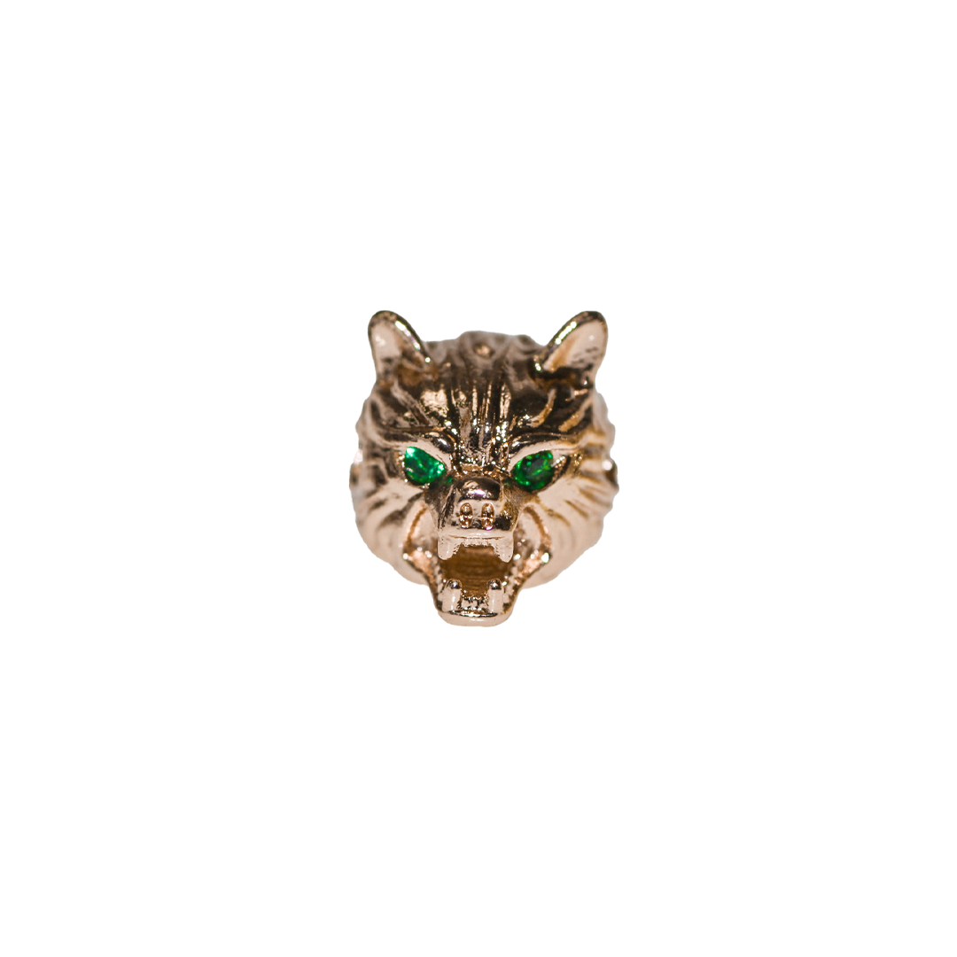 Bead, Micro Pave, Wolf Head, 11mm x 14.5mm, Sold Per pkg of 1, Available in Multiple Colours
