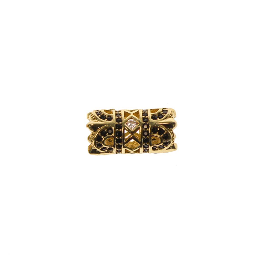 Bead, Micro Pave, Tube, Cubic Zirconia, 15.5mm x 8mm, Sold Per pkg of 1, Available in Multiple Colours
