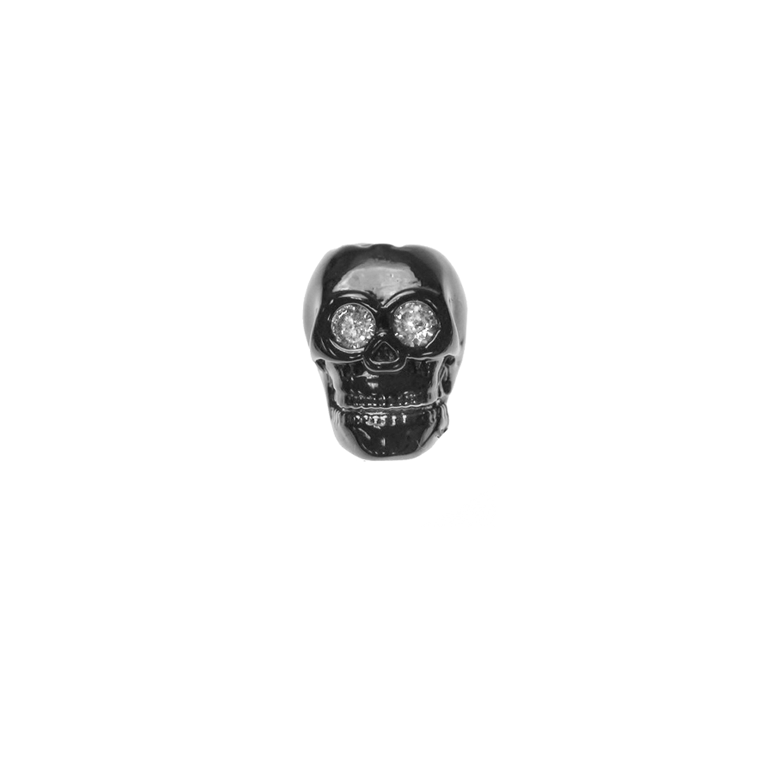 Bead, Micro Pave, Skull, Cubic Zirconia, 10mm x 9mm, Sold Per pkg of 1, Available in Multiple Colours