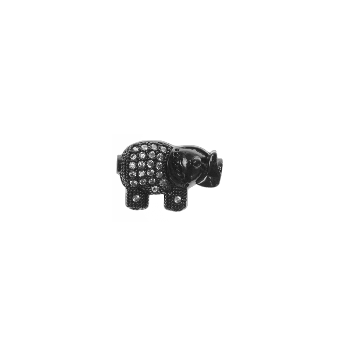 Bead, Micro Pave, Elephant, Cubic Zirconia, 9mm x 13.5mm, Sold Per pkg of 1, Available in Multiple Colours