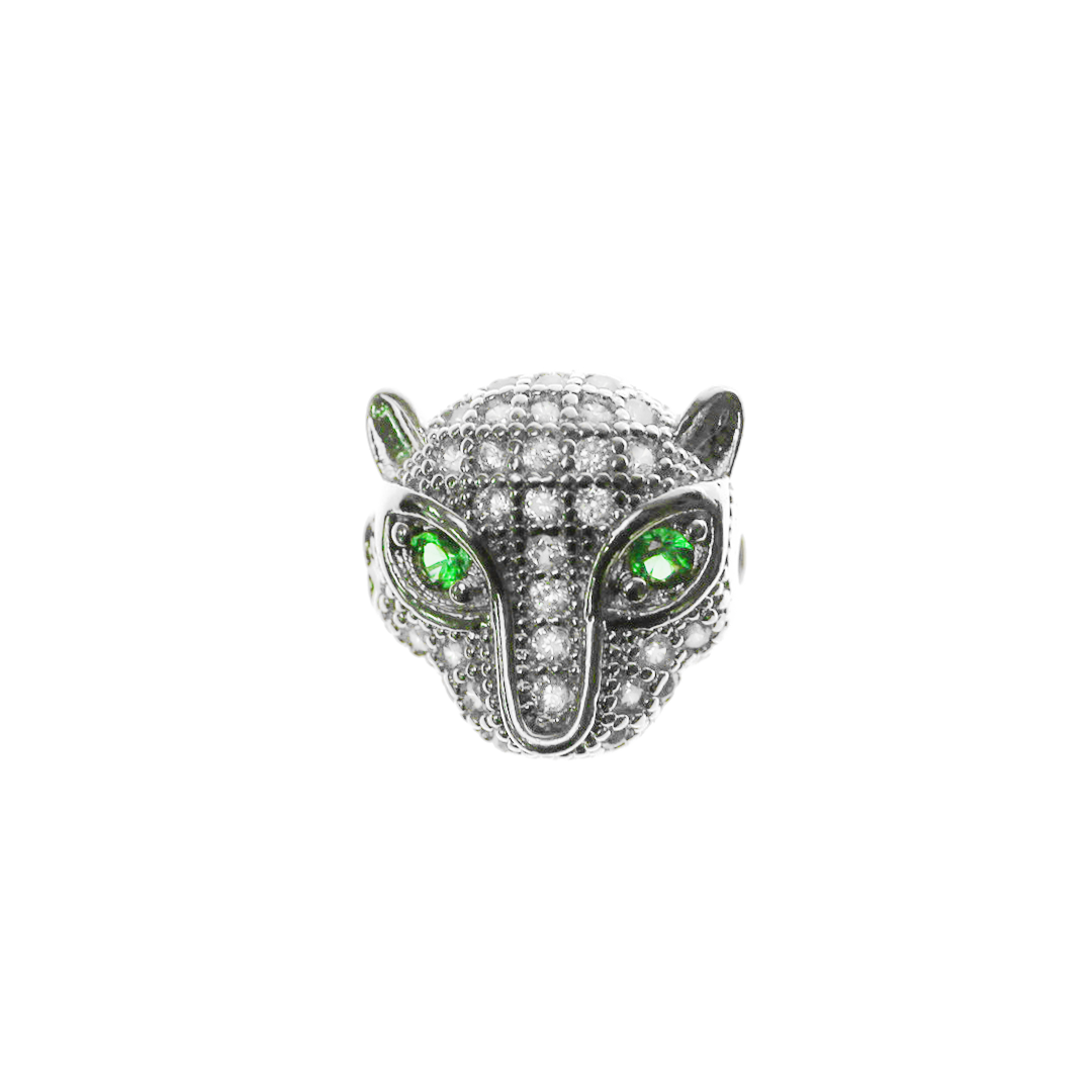 Leopard Spacer Bead, Micro Pave, Cubic Zirconia, 11mm x 10.5m, Available in Multiple Colours