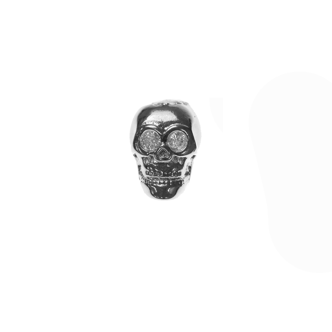 Bead, Micro Pave, Skull, Cubic Zirconia, 10mm x 9mm, Sold Per pkg of 1, Available in Multiple Colours