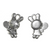 Charm, Bunny Tennis Player, Alloy, Silver, 16mm X 11mm X 3mm, Sold Per pkg of 8