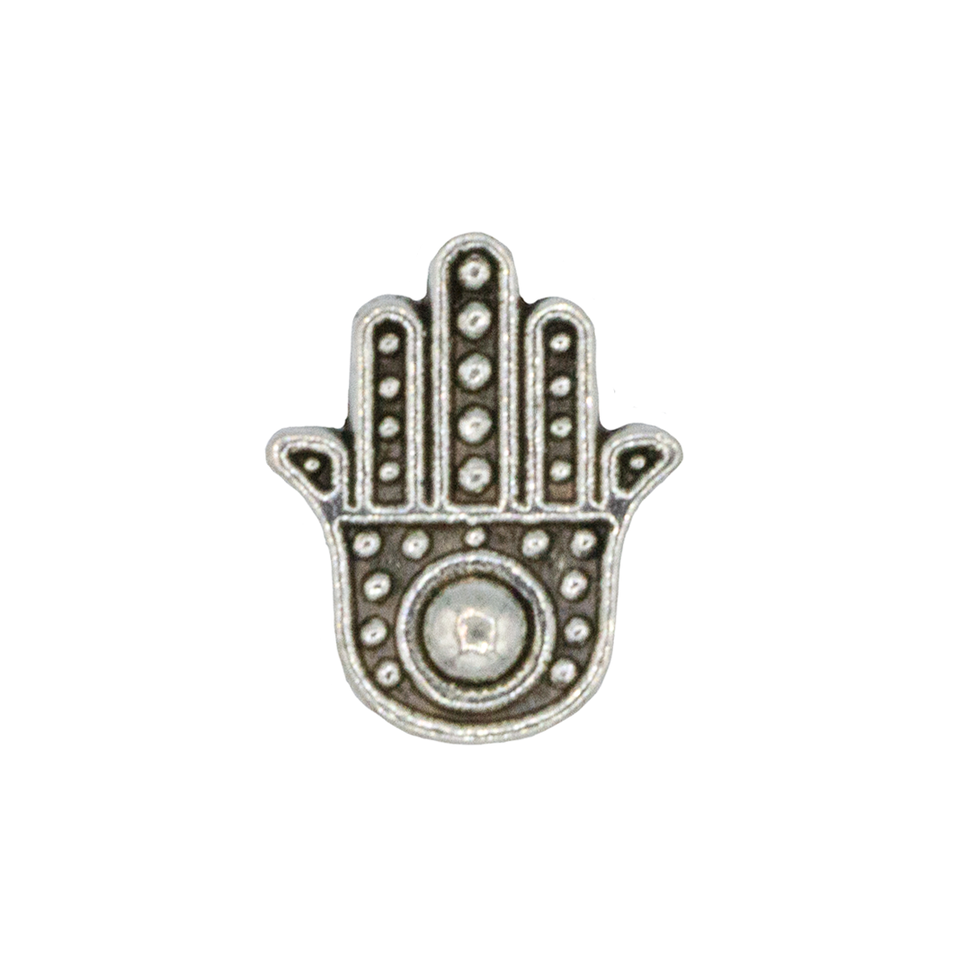 Spacer, Hamsa Hand, Silver, Alloy, 12mm x 10mm x 4mm, Sold Per pkg of 12