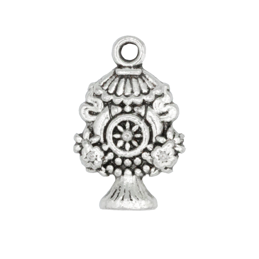 Charm, Cuckoo Clock Charm, Silver, Alloy, 17mm x 9mm x 4mm,  8 pcs per bag