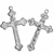 Pendant, Crucifix Cross, Silver, Alloy, 46mm x 27mm x 1.2mm, Sold Per pkg 5