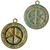 Pendants, Patina Pendant, Peace Sign, Turquoise, Alloy, 56mm x 49mm X 2mm, Sold Per pkg of 1