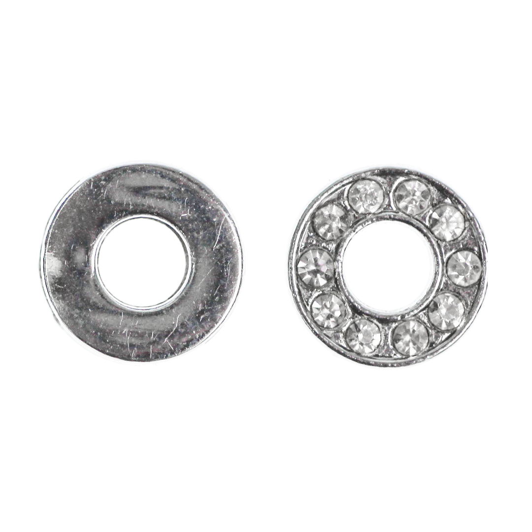 Spacer, Rhinestone Alphabet, Silver, Alloy, Available in Multiple Sizes, Sold Per pkg of 2