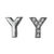 Spacer, Rhinestone Alphabet, Silver, Alloy, Available in Multiple Sizes, Sold Per pkg of 2