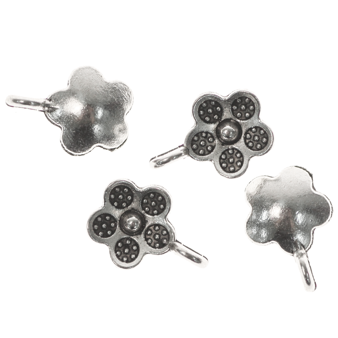 Charm, Daisy Flower, Silver, Alloy, 13mm x 9mm x 1mm, Sold Per pkg of 24