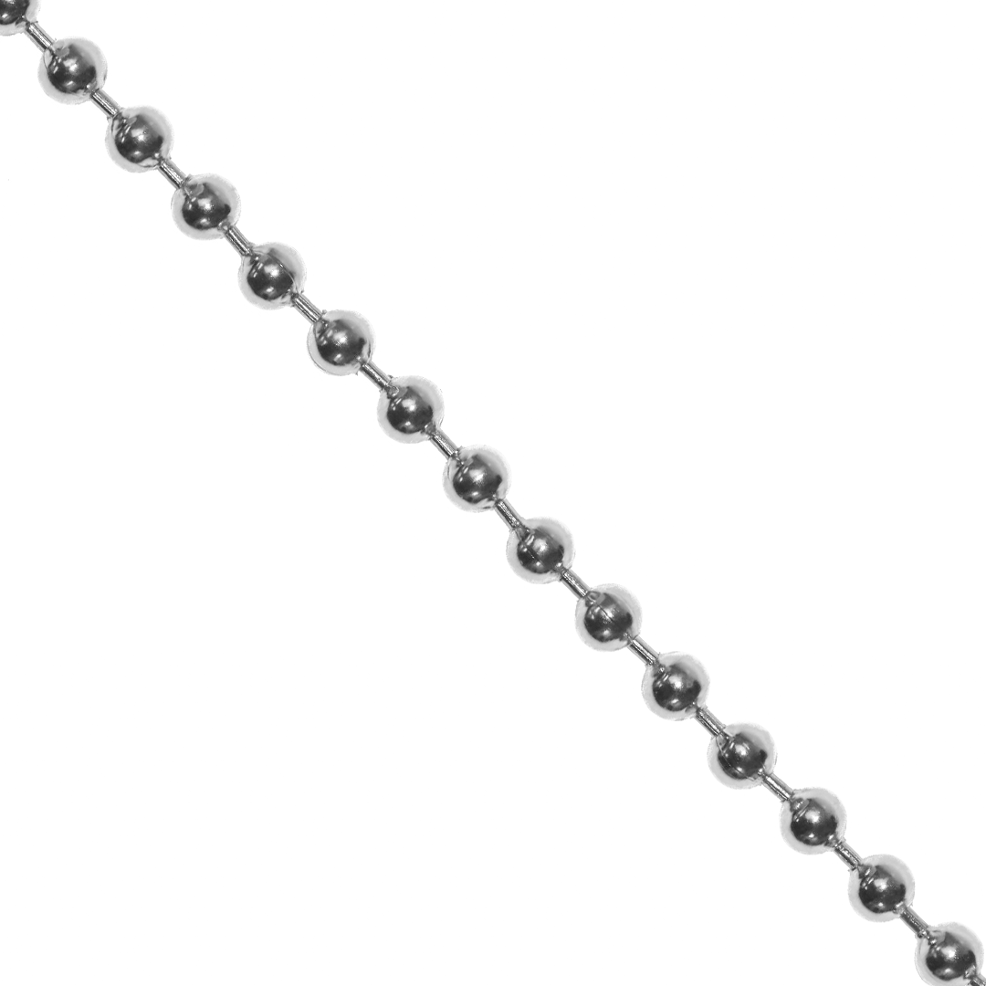 Chains, Ball Chain, Stainless Steel, 4mm, Sold per Meter - Butterfly Beads  and Jewllery