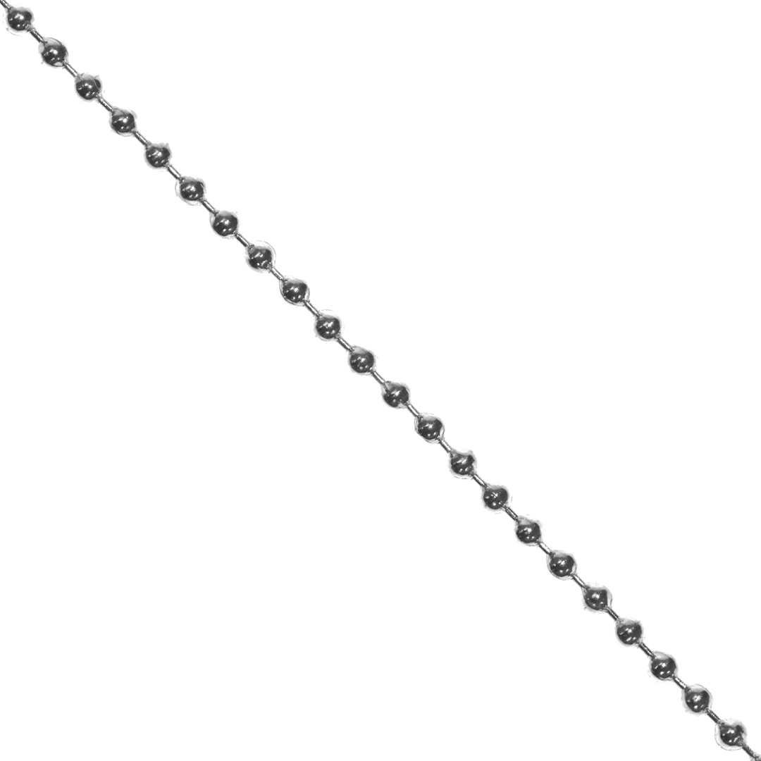 Chains, Ball Bead Chain, Stainless Steel, 2mm, Sold per Meter