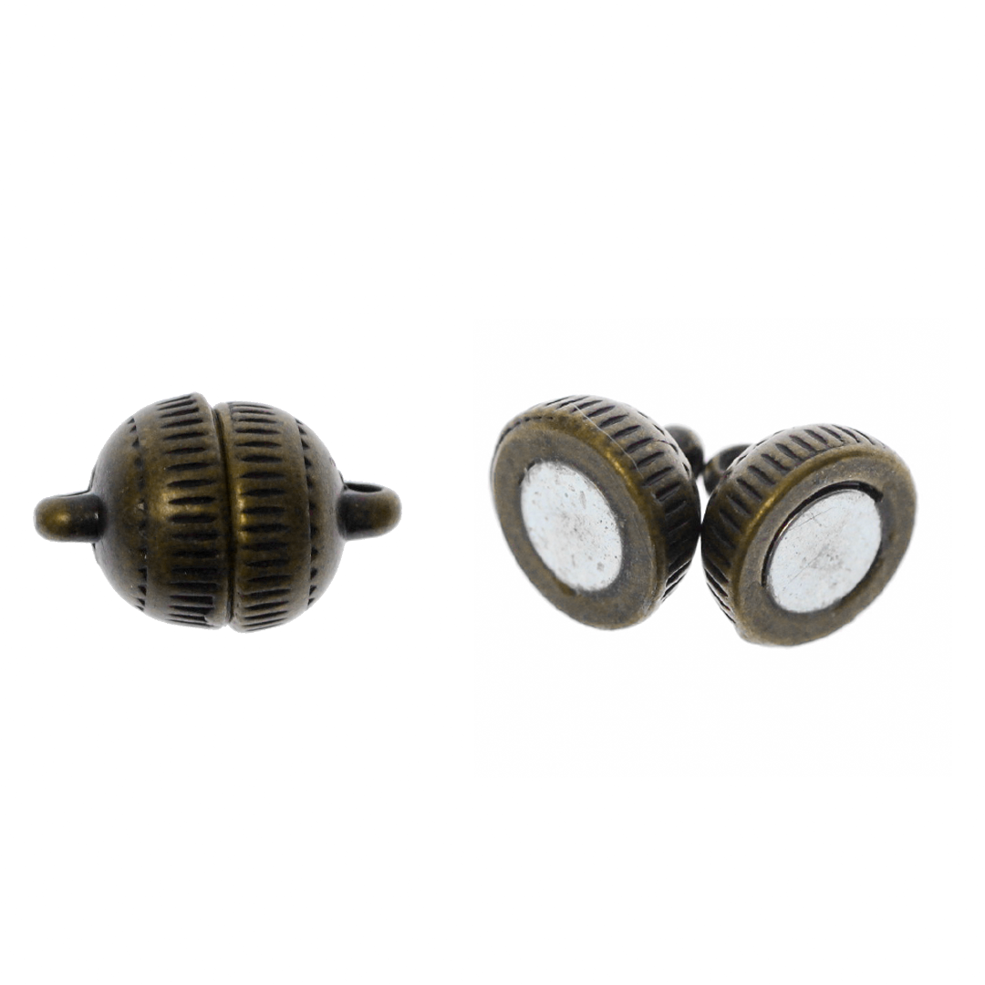 Clasp, Magnetic Ball, Alloy, 15mm x 9.5mm, Available in Multiple Colours, Sold Per pkg of 1