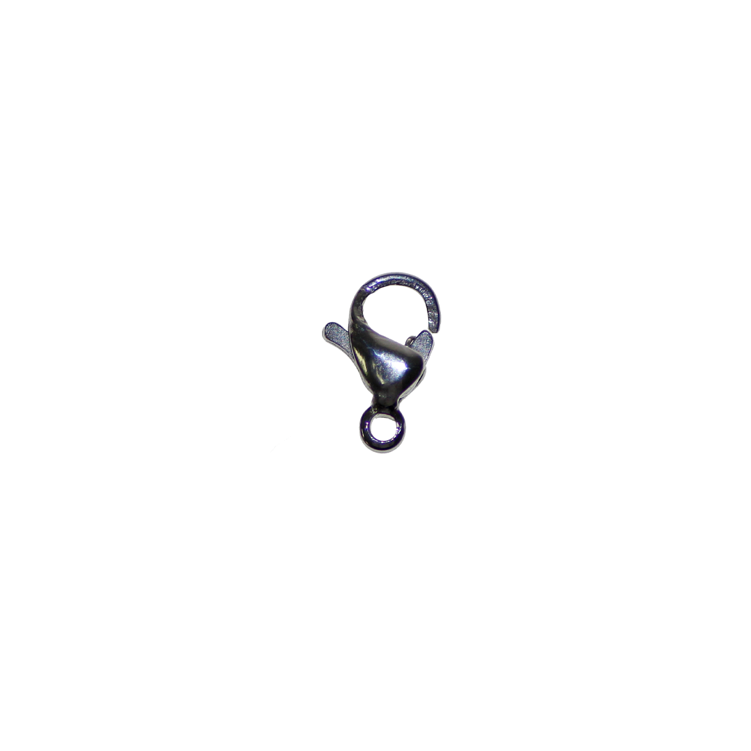 Clasp, Lobster, Antique Silver, Stainless Steel, 10mm x 6mm, Sold Per pkg of 8