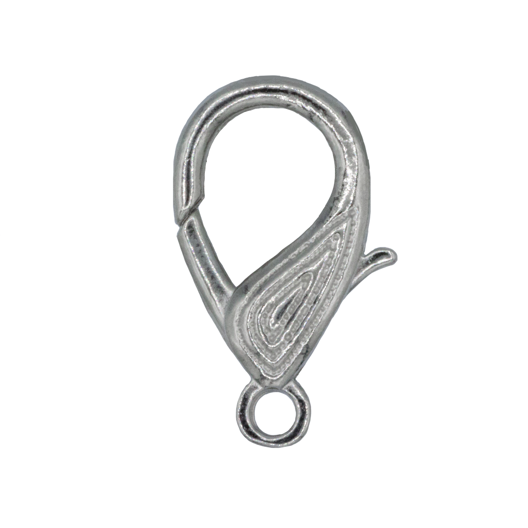 Clasp, Lobster Clasp, Silver, Alloy, 28mm x 15mm x 5mm, 2 pcs per bag