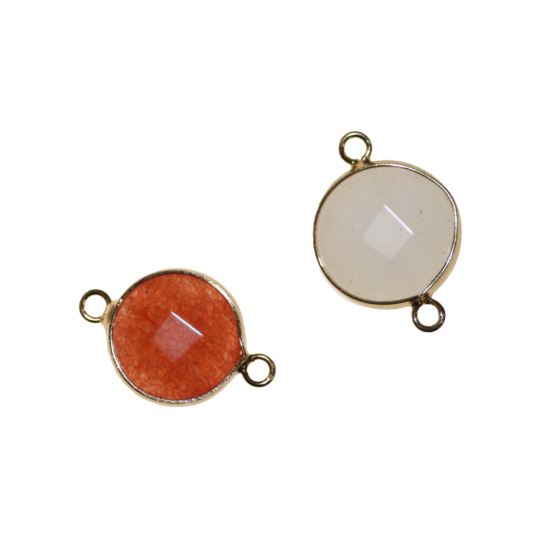 Faceted Agate Connectors, Available in Various Colour and Shapes