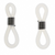 Connector, Rubber Connector End, White & Silver, Alloy, 21mm x 6mm, Sold Per pkg of 12