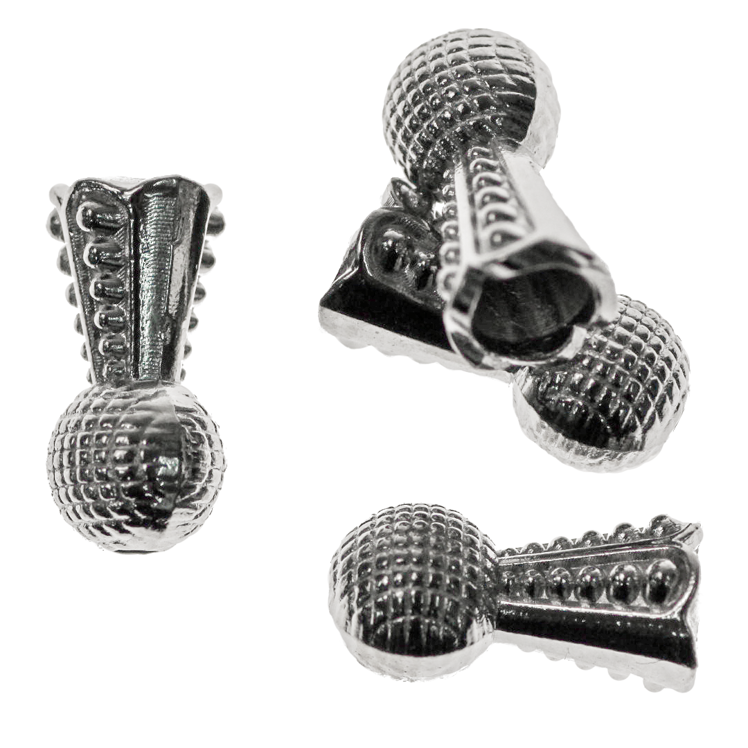 Connector, Striped Tasbeeh Imame, Silver, Alloy, 13mm x 6mm x 1.5mm, Sold Per pkg of 11+